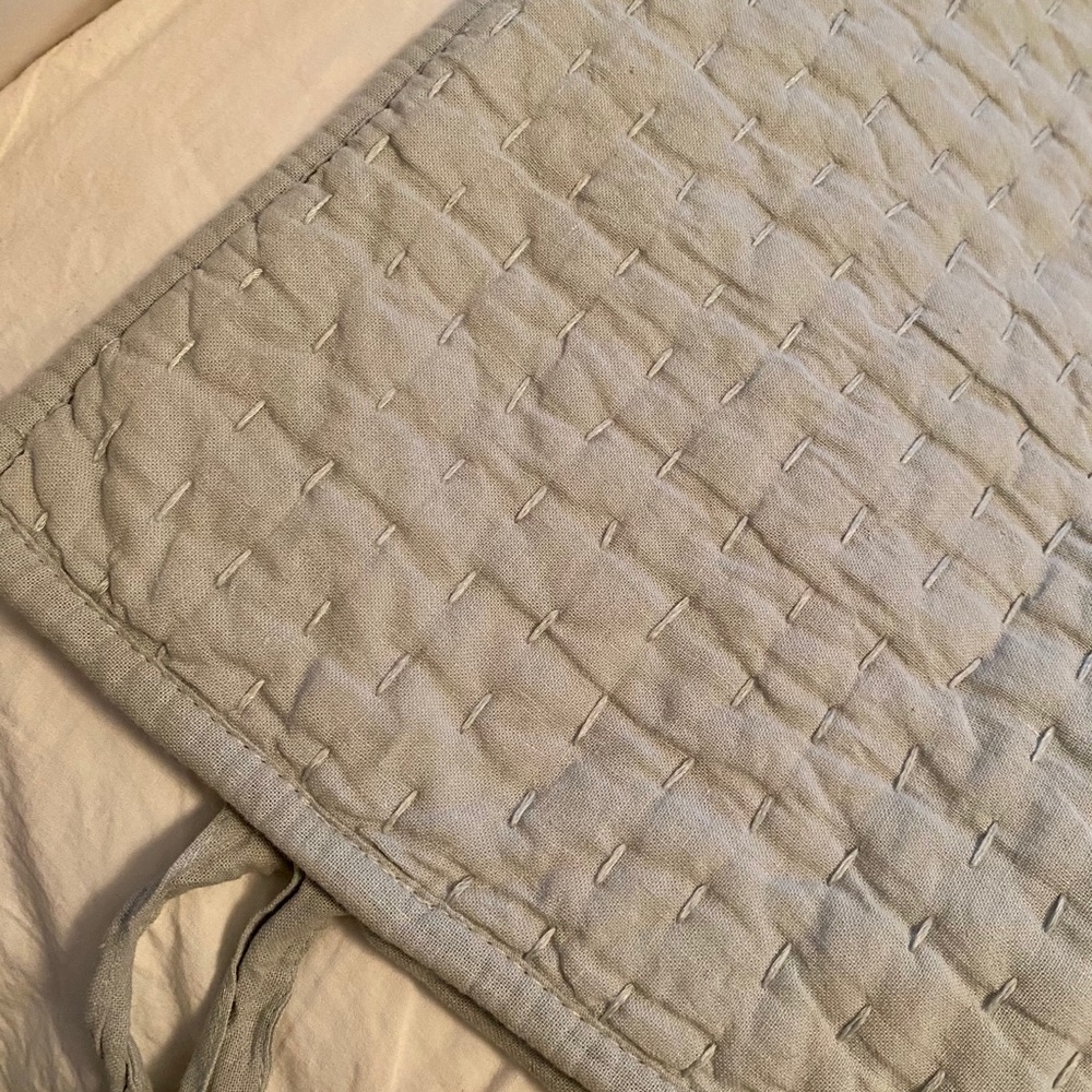 Pot Brn Pick-Stitch Handcrafted Cotton/Linen Sham